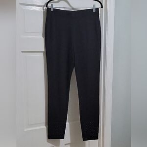 DG2 by Diane Gilman Size M Women's Black Studded Ankle Embellished Leggings